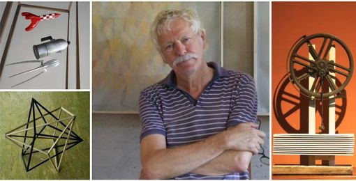 Lo scienziato belga Frank Raes e alcuni oggetti di design che ha realizzato, raccolto e collezionato ora presenti al Museo delle Tecnologie dell'Antropocene di Laveno Lo scienziato belga Frank Raes e alcuni oggetti di design che ha realizzato, raccolto e collezionato ora presenti al Museo delle Tecnologie dell'Antropocene di Laveno