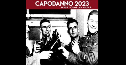 La locandina del Capodanno organizzato ad Azzate dal circolo "Fratelli Gervasini" del gruppo di estrema destra Do.Ra.