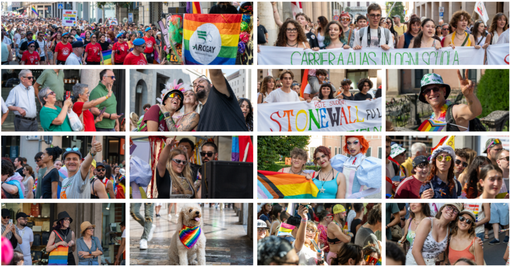 Cartolina con volti e colori dal Varese Pride (foto Alessandro Umberto Galbiati)