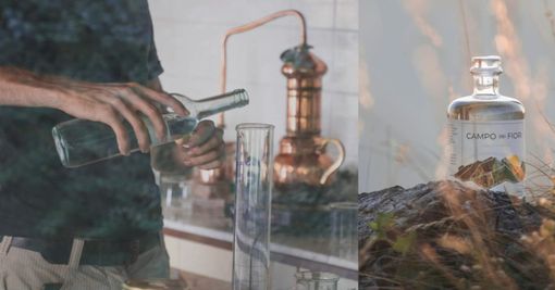 Alessandro e il Campo dei Fiori messo dentro a una bottiglia