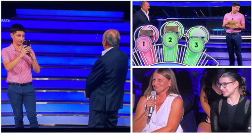 A sinistra il video messaggio di Gerry Scotti per Mattia, cuginetto del campione varesino Andrea Siciliano, milanista come lui. Qui sopra mamma Morena e amica dello studente al Politecnico