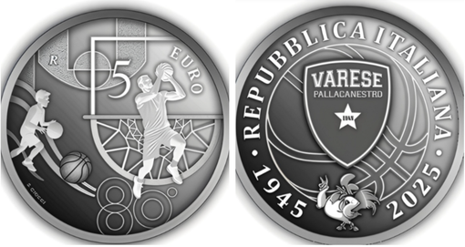 L'omaggio più prezioso: una moneta della Zecca per gli 80 anni della Pallacanestro Varese