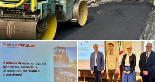 Qui sopra il sindaco Galimberti con gli assessori Civati, Buzzetti e Catalano alla presentazione del mega piano asfaltature da 4 milioni