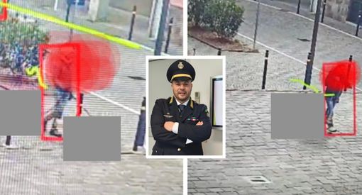 Due cittadini individuati dalle telecamere con gli incolpevoli cani e il comandante Paolo Finamore