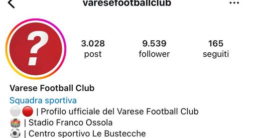 Il punto di domanda al posto del nuovo logo e la denominazione Varese Football Club al posto di Città di Varese comparsi oggi sull'Instagram ufficiale del club biancorosso Il punto di domanda al posto del nuovo logo e la denominazione Varese Football Club al posto di Città di Varese comparsi oggi sull'Instagram ufficiale del club biancorosso