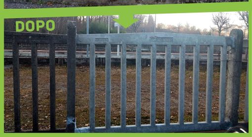 I lavori alla stazione di Cittiglio in una foto dalla pagina Facebook di Polis