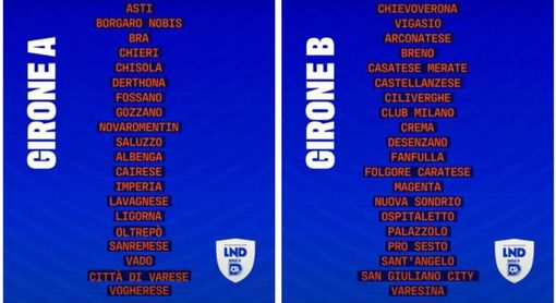 Varese nel girone A, Varesina e Castellanzese nel B Varese nel girone A, Varesina e Castellanzese nel B