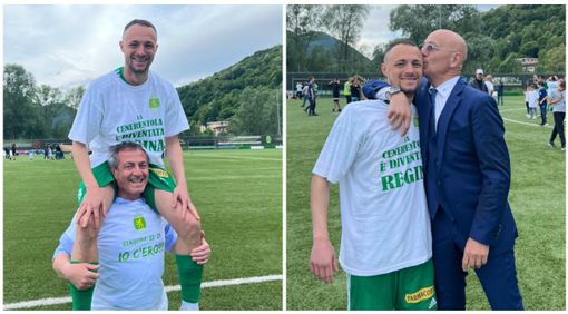 Donato Disabato al Paradiso con il papà Michele e con Beppe Sannino Donato Disabato al Paradiso con il papà Michele e con Beppe Sannino