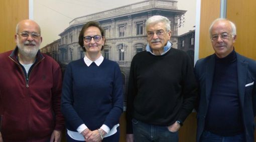 Giuseppe Caffarelli, Paola Marzoli, il presidente Andrea d’Avino e Giorgio Malacrida del neonato Circolo Dipendenti Bper