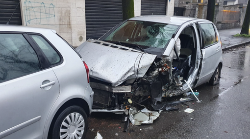 I resti dell'auto dopo l'incidente I resti dell'auto dopo l'incidente