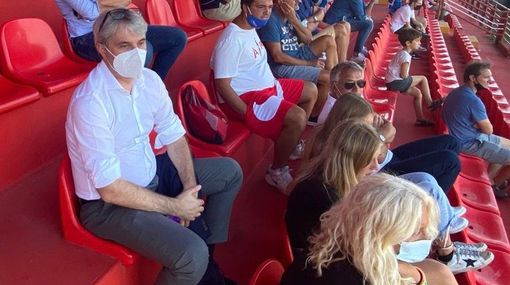 Galimberti in tribuna all'amichevole del Varese con l'Inter Primavera