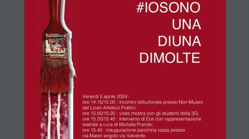#IOSONOUNADIUNADIMOLTE. Venerdì l'inaugurazione della panchina rossa ristrutturata dagli alluni del liceo artistico "Frattini" #IOSONOUNADIUNADIMOLTE. Venerdì l'inaugurazione della panchina rossa ristrutturata dagli alluni del liceo artistico "Frattini"