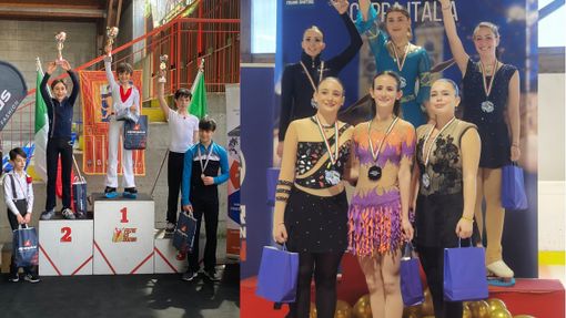 Gasparoli sul gradino più alto del podio a Feltre (a sinistra), Rolla eccellente 5° posto alla Finale di Coppa Italia