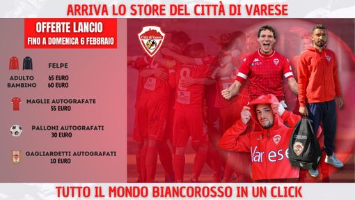 Adesso il Varese puoi anche indossarlo e portarlo sempre con te: apre lo store ufficiale con sconti fino al 6 febbraio