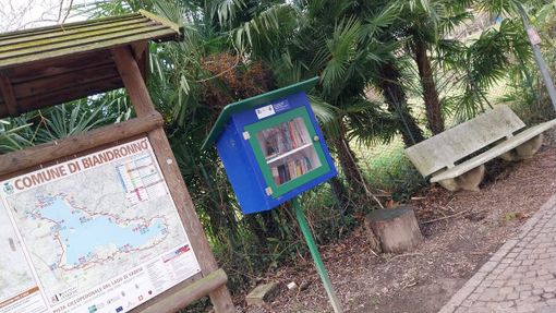 Una delle casette del book crossing installate e Biandronno Una delle casette del book crossing installate e Biandronno