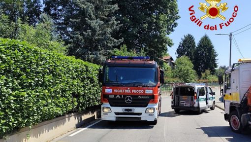 Il luogo dell'incidente di ieri in via Astico ad Avigno