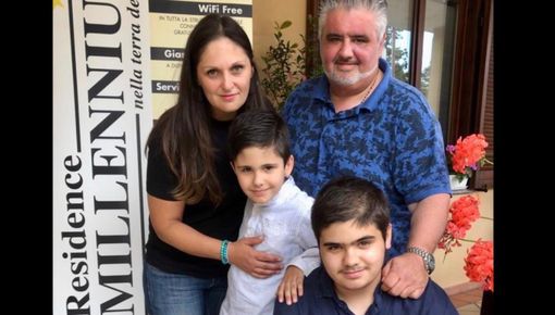 Marco e Miki Squizzato con i figli