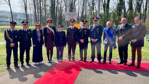 Cerimonia d'intitolazione stamattina a Gaggiolo del parco "Fiamme Gialle d'Italia"