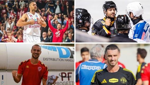 Dall'alto il senso orario Ferrero, che attende a Brescia l'Openjobmetis all'esordio, il capitano dei Mastini Andrea Vanetti, quello della Varesina Marco Gasparri e Stefano Banfi, il giocatore più in forma e tra i più amati del Varese Dall'alto il senso orario Ferrero, che attende a Brescia l'Openjobmetis all'esordio, il capitano dei Mastini Andrea Vanetti, quello della Varesina Marco Gasparri e Stefano Banfi, il giocatore più in forma e tra i più amati del Varese