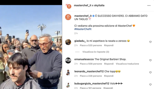 Promessa mantenuta: il taglio di capelli del varesino Edoardo, re di Masterchef Promessa mantenuta: il taglio di capelli del varesino Edoardo, re di Masterchef