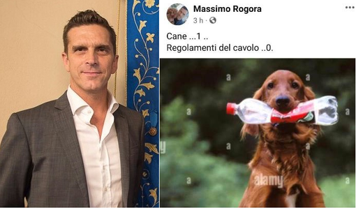Massimo Rogora e il post con il cane Massimo Rogora e il post con il cane