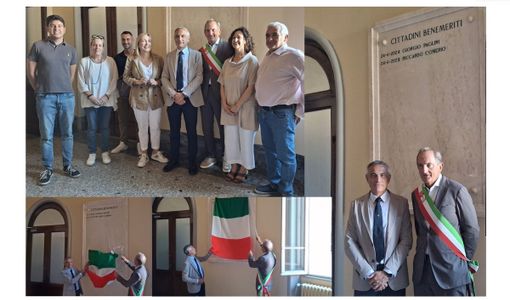 VIDEO. Ora lo &quot;dice&quot; anche il marmo: Riccardo Comerio cittadino benemerito di Busto