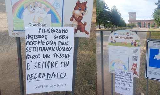 Feste al Tessile, cartello contro l’assessore Sabba: «Parco sempre più degradato»