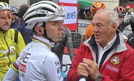 Renzo Oldani e Tadaj Pogacar al termine dell'edizione dello scorso anno, annullata in corso d'opera per maltempo