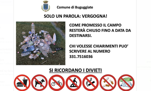 Troppi rifiuti abbandonati, Buguggiate chiude il suo campo di calcio