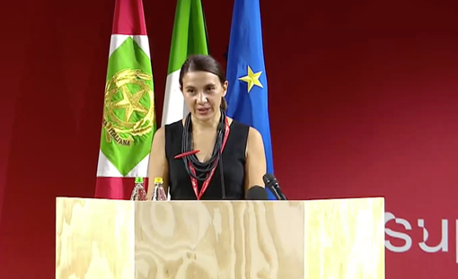 La presidente Porro all'avvio del Supersalone di settembre