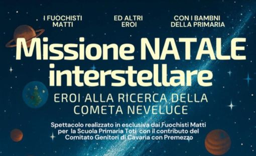 La locandina dello Spettacolo di Natale organizzato dal Comitato Genitori di Cavaria
