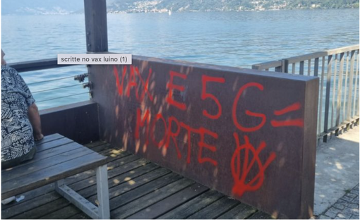 Luino, scritte “no vax” e contro il 5G deturpano ancora il Parco a Lago Luino, scritte “no vax” e contro il 5G deturpano ancora il Parco a Lago