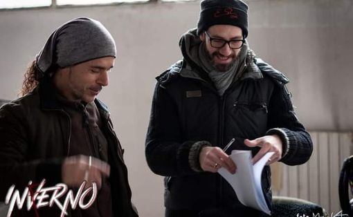 Emanuele Mattana sul set di Inverno