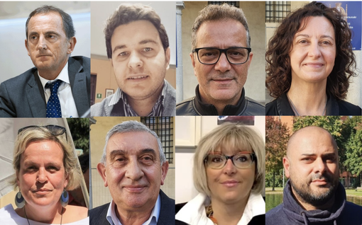 In alto a sinistra il sindaco Antonelli. Poi, in senso orario, Folegani, Albani, Maffioli, Sabba, Colombo, Cislaghi e Reguzzoni In alto a sinistra il sindaco Antonelli. Poi, in senso orario, Folegani, Albani, Maffioli, Sabba, Colombo, Cislaghi e Reguzzoni