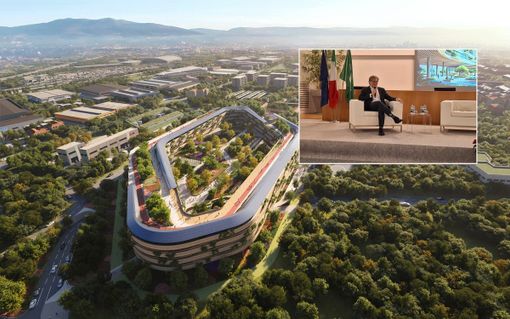 L'ospedale che deve sorgere a Beata Giuliana. Nel riquadro, Paolo Zilli, alla guida di Zaha Hadid Architects