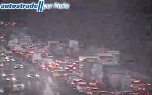 La situazione traffico vista dalla webcam di Autostrade per l'Italia