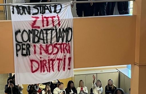 Foto dello sciopero degli studenti di ieri