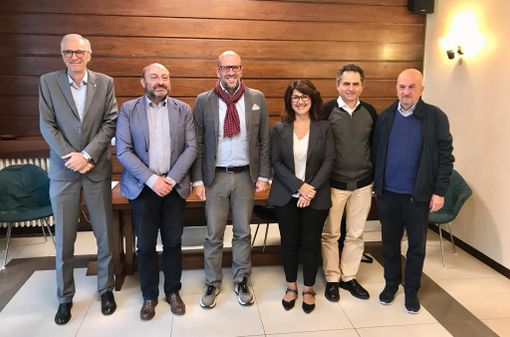 I sei sindaci presenti alla presentazione del Centro Studi Comuni Orizzonti