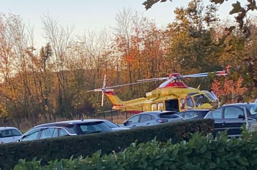 L'elisoccorso fuori dallo stabilimento L'elisoccorso fuori dallo stabilimento