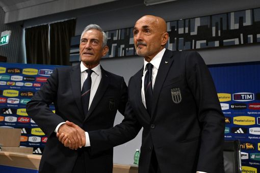 Gravina e Spalletti, non è finita bene (foto dal profilo Facebook ufficiale della Figc)