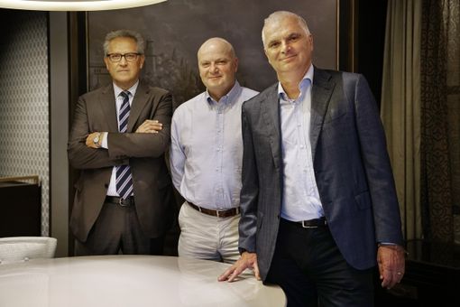 I tre soci: Sergio e Luciano Martinelli con Alberto Paccanelli