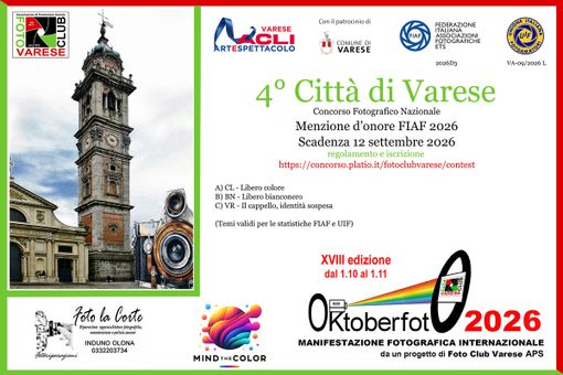 Al via la quarta edizione del concorso fotografico nazionale "Città di Varese"