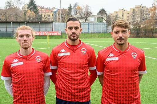 Bryan Mecca, Riccardo Rossini e Alessandro Rossi: domani i tre neo biancorossi debuttano al Franco Ossola