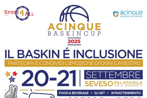 Inclusione ed impegno sociale: tutto pronto per la seconda edizione dell'Acinque Baskin Cup