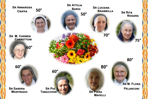 Le suore del convento di Bardello che festeggiano l'anniversario di professione religiosa Le suore del convento di Bardello che festeggiano l'anniversario di professione religiosa