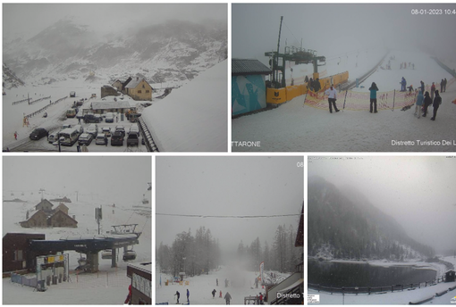 FOTO. La neve imbianca le montagne del Verbano. Ed è subito inverno