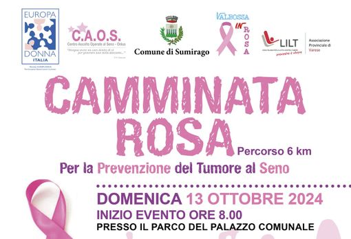 Domenica tutti a Sumirago per la Camminata Rosa Domenica tutti a Sumirago per la Camminata Rosa