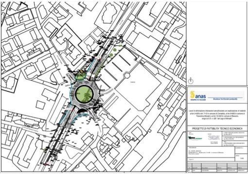 Mappa dell'intervento programmato per la realizzazione della rotatoria di Besozzo sulla superstrada