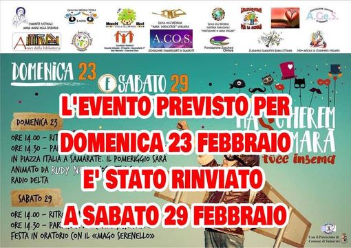 A Samarate rinviato il carnevale a titolo precauzionale. A Luino stop allo screening in piazza
