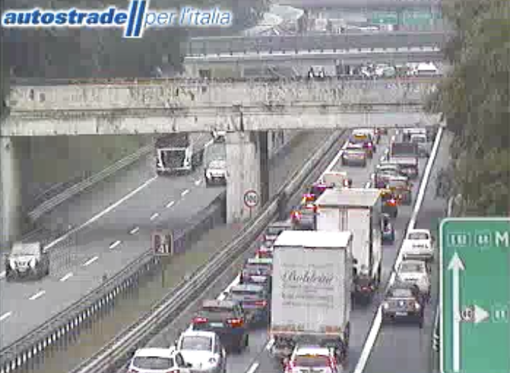 Le code viste dalla webcam di Autostrade per l'Italia Le code viste dalla webcam di Autostrade per l'Italia